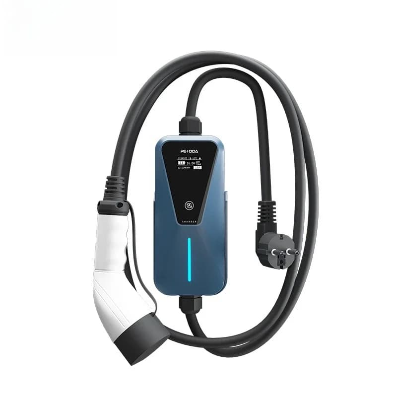 Caricatore EV Portatile 7.4kW 32A Regolabile IP65 con Cavo da 5m per Ricarica Rapida Domestica e Borsa per il Trasporto