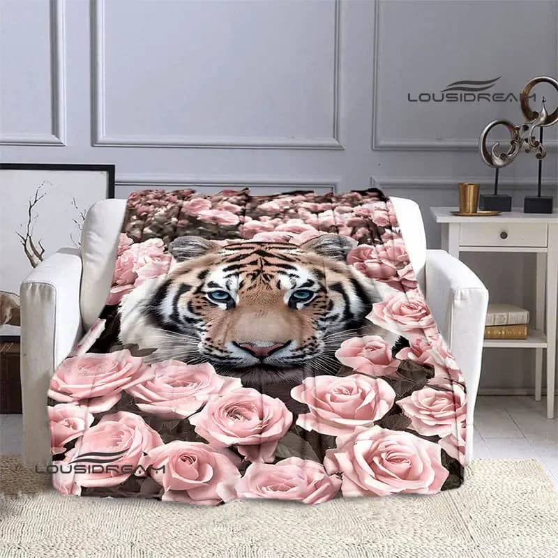 Coperta stampata tigre 3D coperta da Picnic coperta calda e bella Flatloda coperta da viaggio per la casa fodere per letto regalo di compleanno