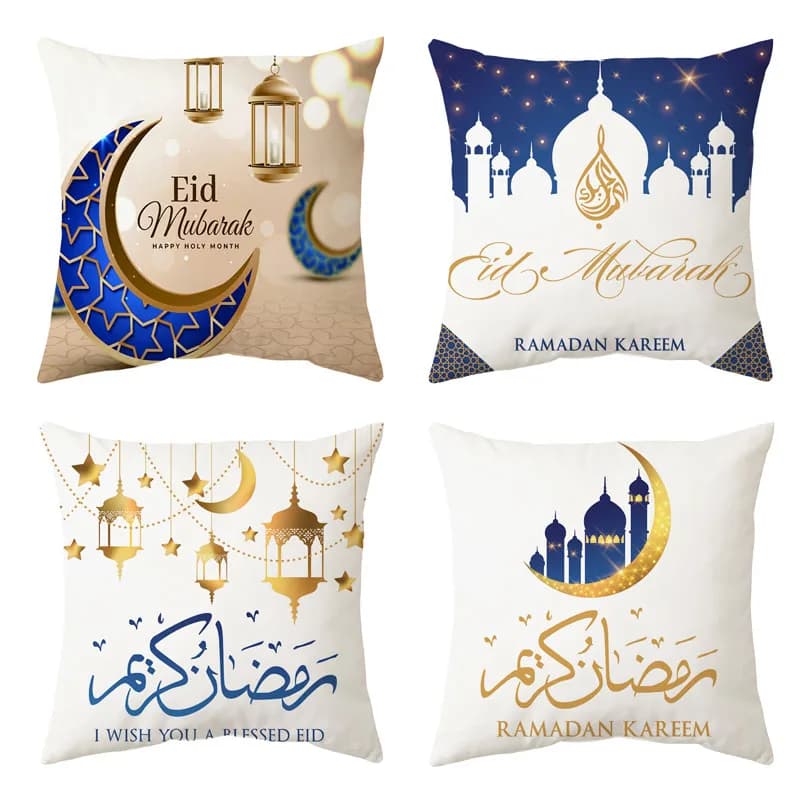 2025 Eid Mubarak Federa Decor per la casa Divano Fodera per cuscino Islamico Ramadan Kareem Decorazione Moschea Musulmano Copricuscino Regali