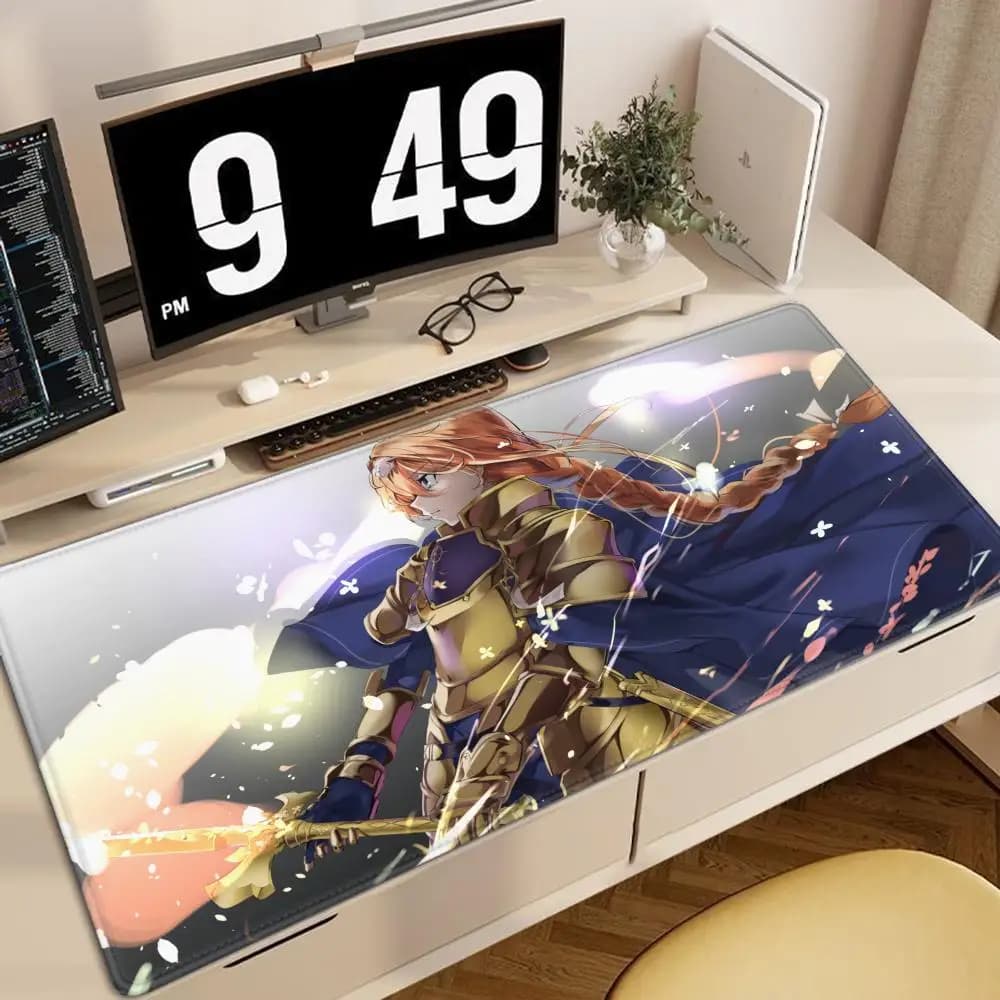 Tappetino per Mouse AAA S Sword Art Online, Tappetino da Scrivania Carino HD, Tappetino Esteso per Tastiera da Gaming, Grande 100x50cm XXL, Mousepad per Gamer