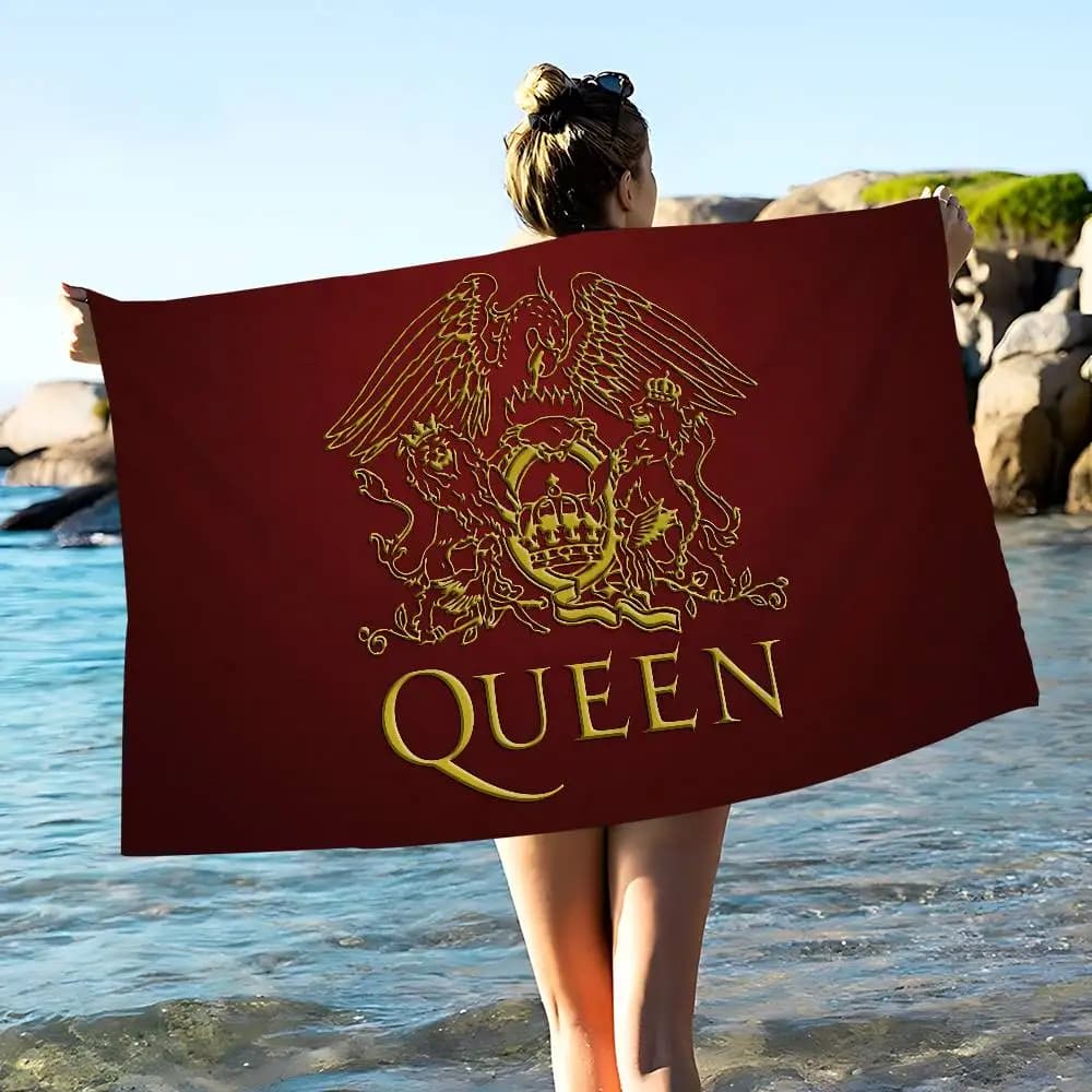 Pop Classic Q-Queens Band Anime Beach Swimming Towel Morbido e assorbente, regalo per bambini, per viaggi, campeggio, palestra