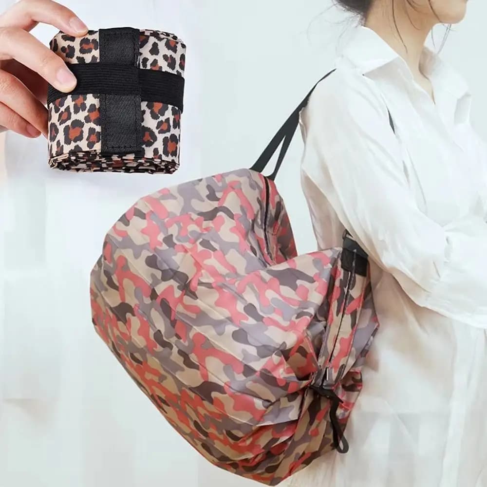 Borsa per la Spesa Creativa Pieghevole, Borsa da Spiaggia Portatile Impermeabile, Borsa a Tracolla Riutilizzabile e Traspirante per Viaggi e Spesa
