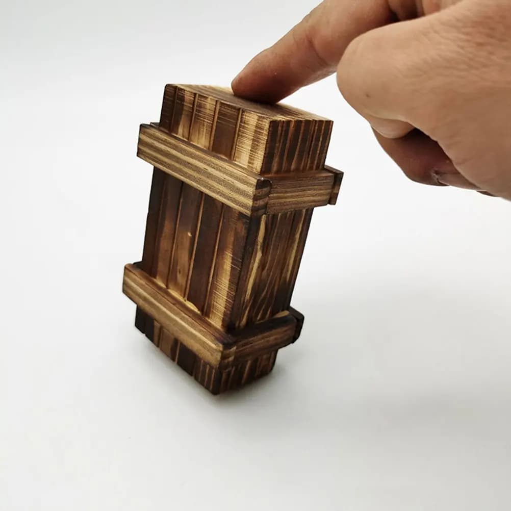 Set di 2 Raffinati Puzzle in Legno con Tripla Apertura, Rompicapo per Bambini, Interazione Familiare, Gioco Educativo e Cognitivo