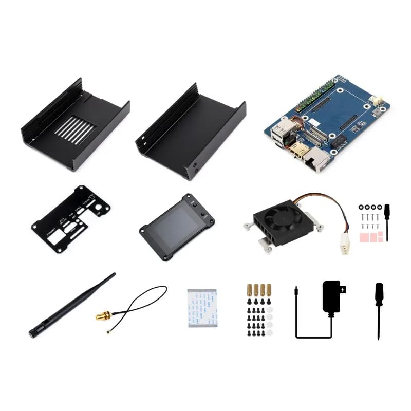 Mini all-in-one computer with network-attached storage (NAS) for Raspberry Pi 4 processing module, optional for CM4 module