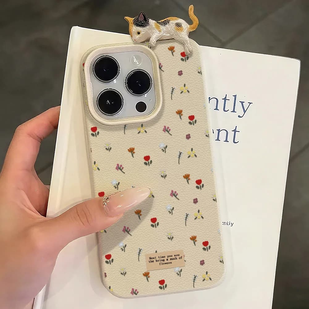 Custodia per Telefono in Silicone Morbido con Motivi Floreali per iPhone 17 Pro, iPhone 16, 15, 13, 11, 14, 12 Pro Max, 16 Plus, Cover Antiurto in Pelle