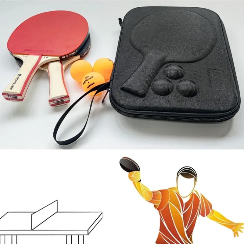 Borsa per racchetta da ping pong Custodia portatile Custodia quadrata per racchetta da ping pong Borsa doppia per custodia rigida in EVA