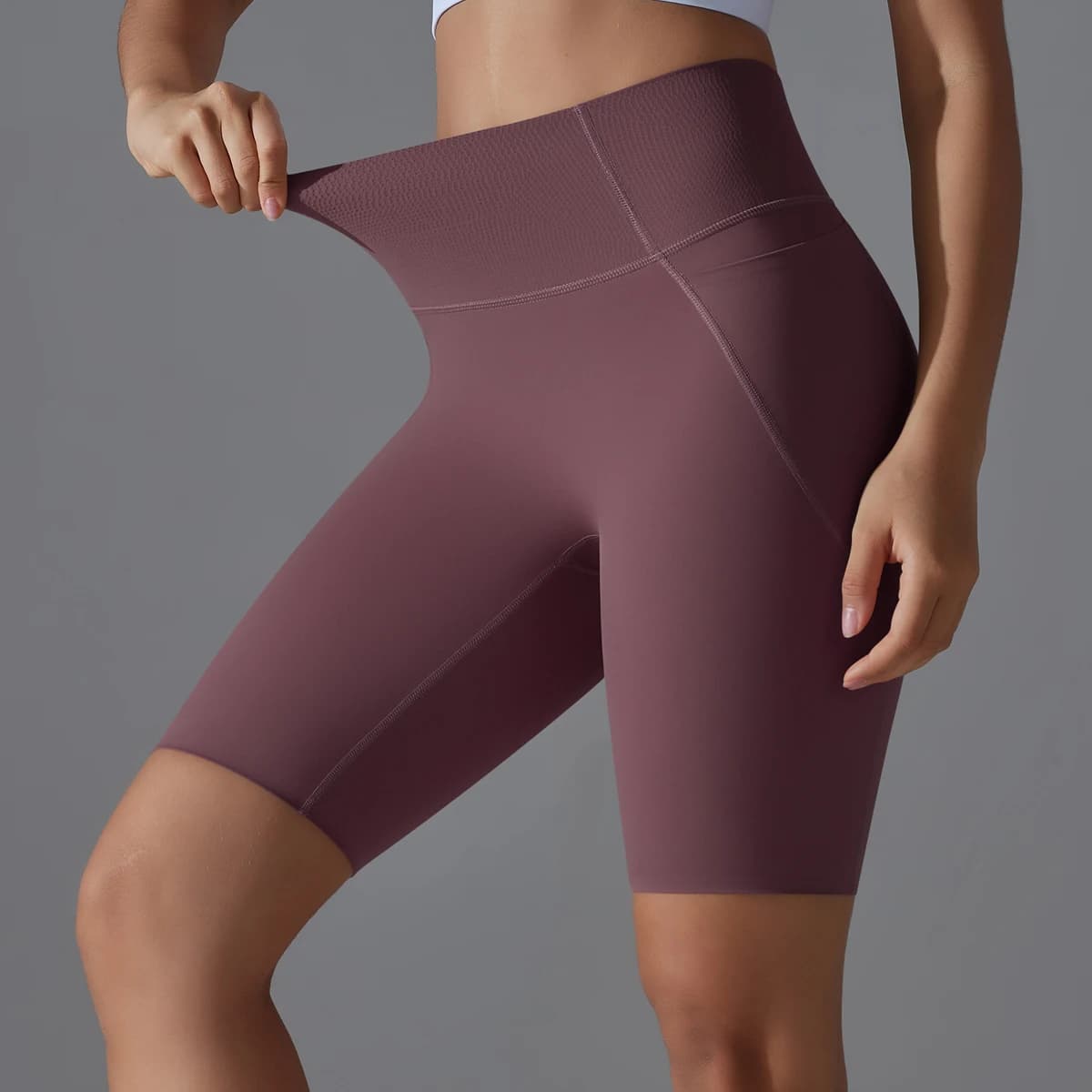 Fitness shorts Women's cycling shorts Yoga shorts Breathable sports pants with high waist No shorts with lines meets