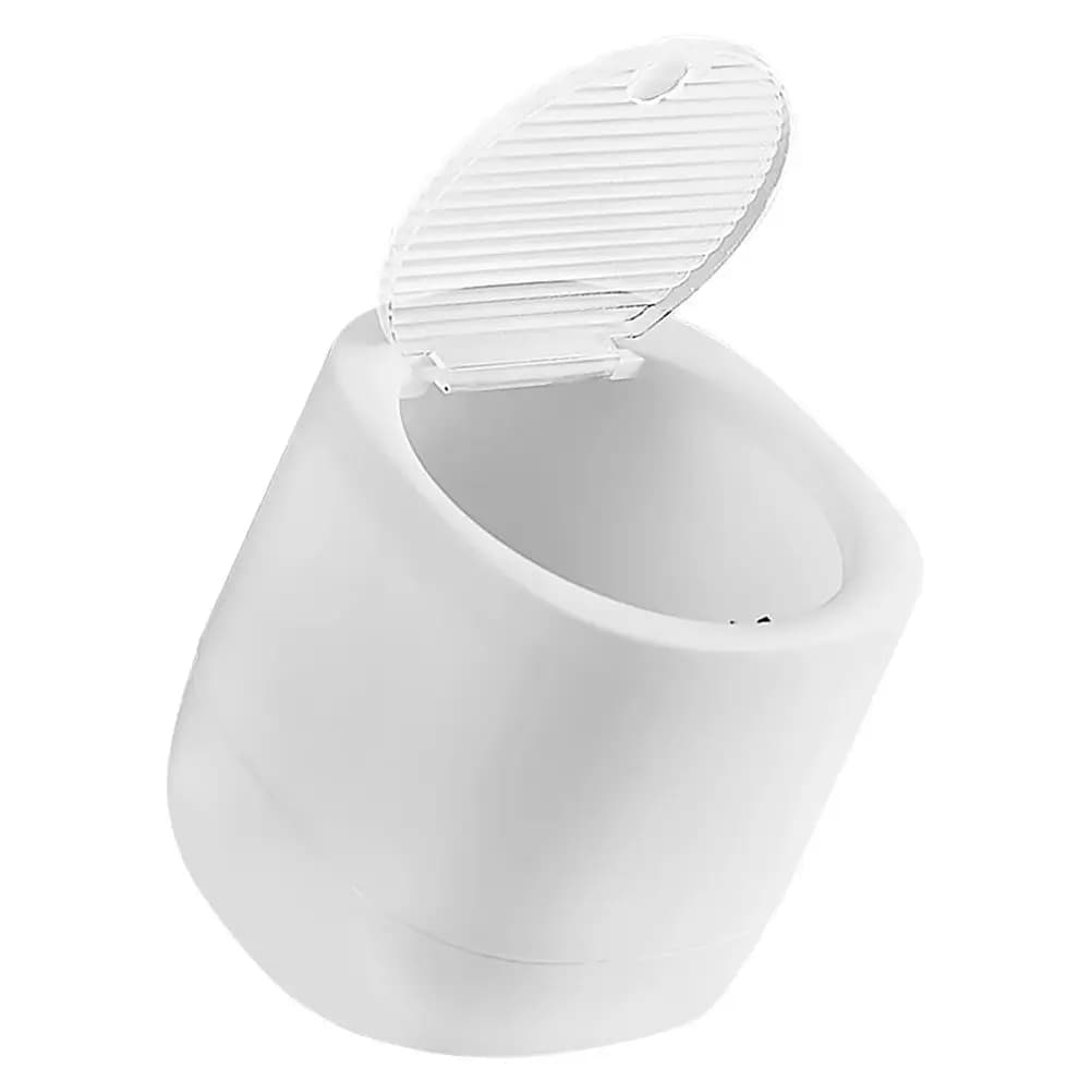 Mini Cestino per Rifiuti Compatto e Elegante con Coperchio, Contenitore in Plastica per Dormitorio, Camera da Letto, Bagno, Cucina, Ufficio