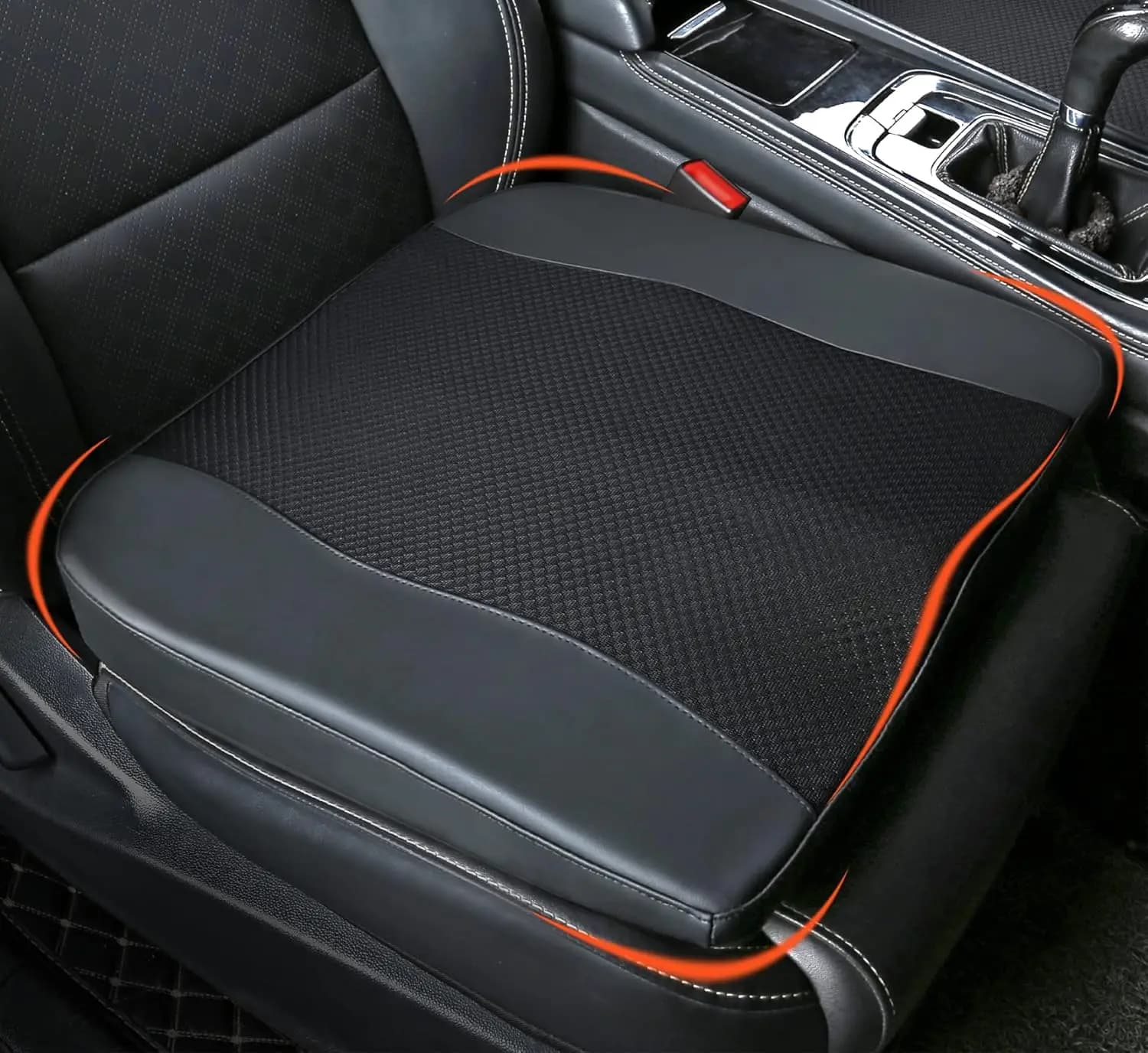 Cuscino per Sedile Auto in Memory Foam per Alleviare Sciatica e Dolori alla Schiena, Design Ergonomico per Guida, Ufficio, Sedia a Rotelle - Nero