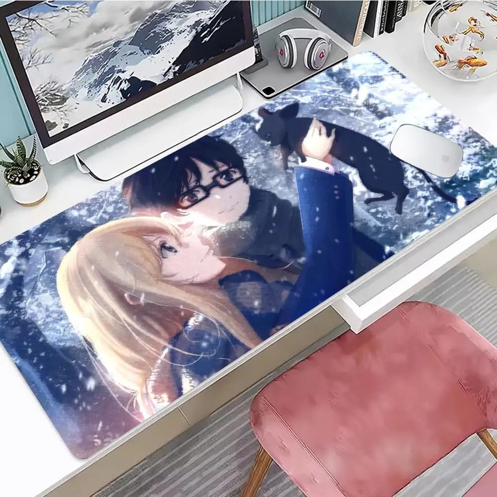 Your Lie In Apriles Mouse Pad Gaming Mouse Pad Mouse Pad With Edges And Non-Slip Rubber Base Extended Mouse Pad
