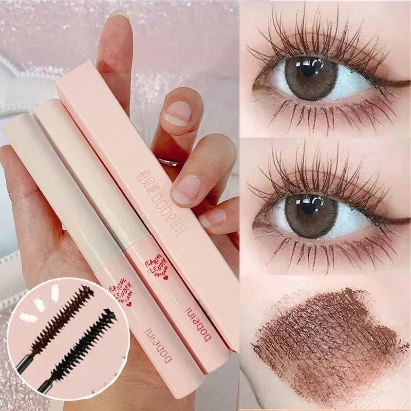 Waterproof Black Brown Mascara Durable Matt Drying Quick Brush Ultrafine Elongation Eyelash Mascara Extension Eyelash Makeup Tool