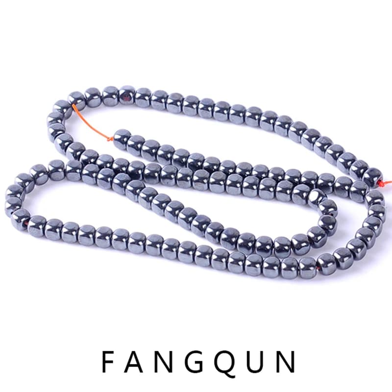 Commercio all'ingrosso 4mm naturale brillante nero ematite pietra forma quadrata nuove perline allentate per la creazione di gioielli braccialetto collana fai da te