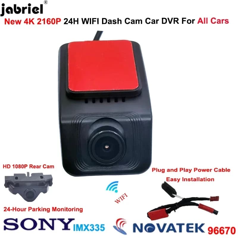 Jabriel per Nissan per Ford per Toyota per Volvo per Mazda per Skoda 4K 2160P WiFi Auto DVR Dash Cam Videocamera 24H Videoregistratore