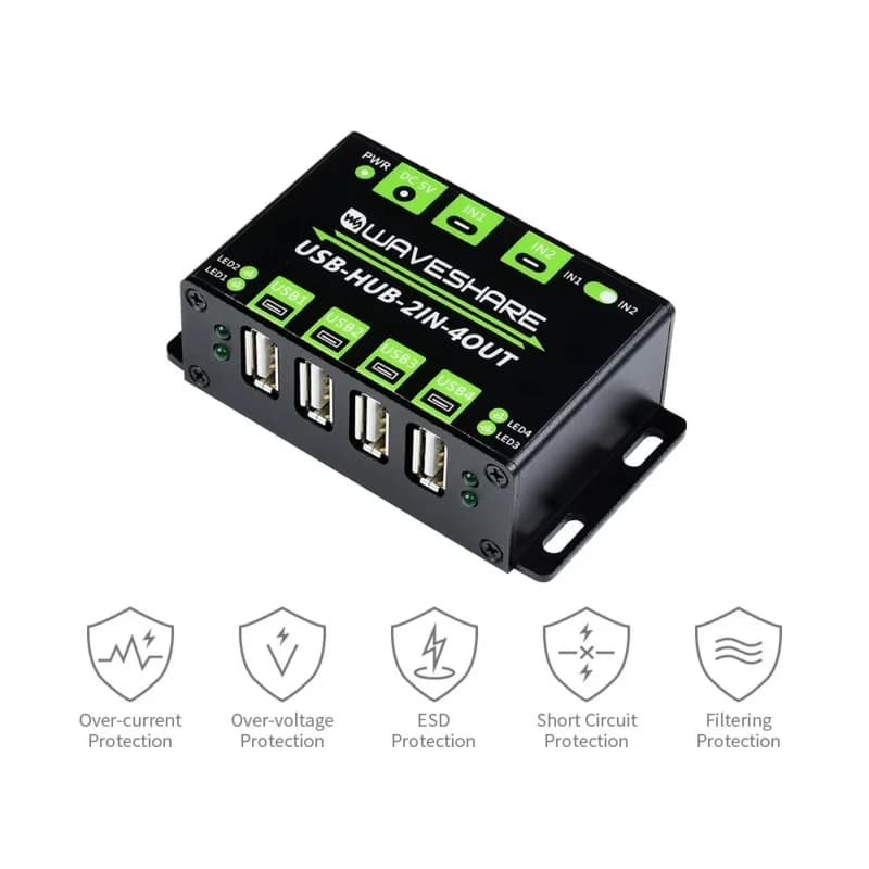 Industrial level HUB 4-USB interface expansion card module for laptop PC RPI Raspberry Pi 3 3B 4 4B, double switchable host