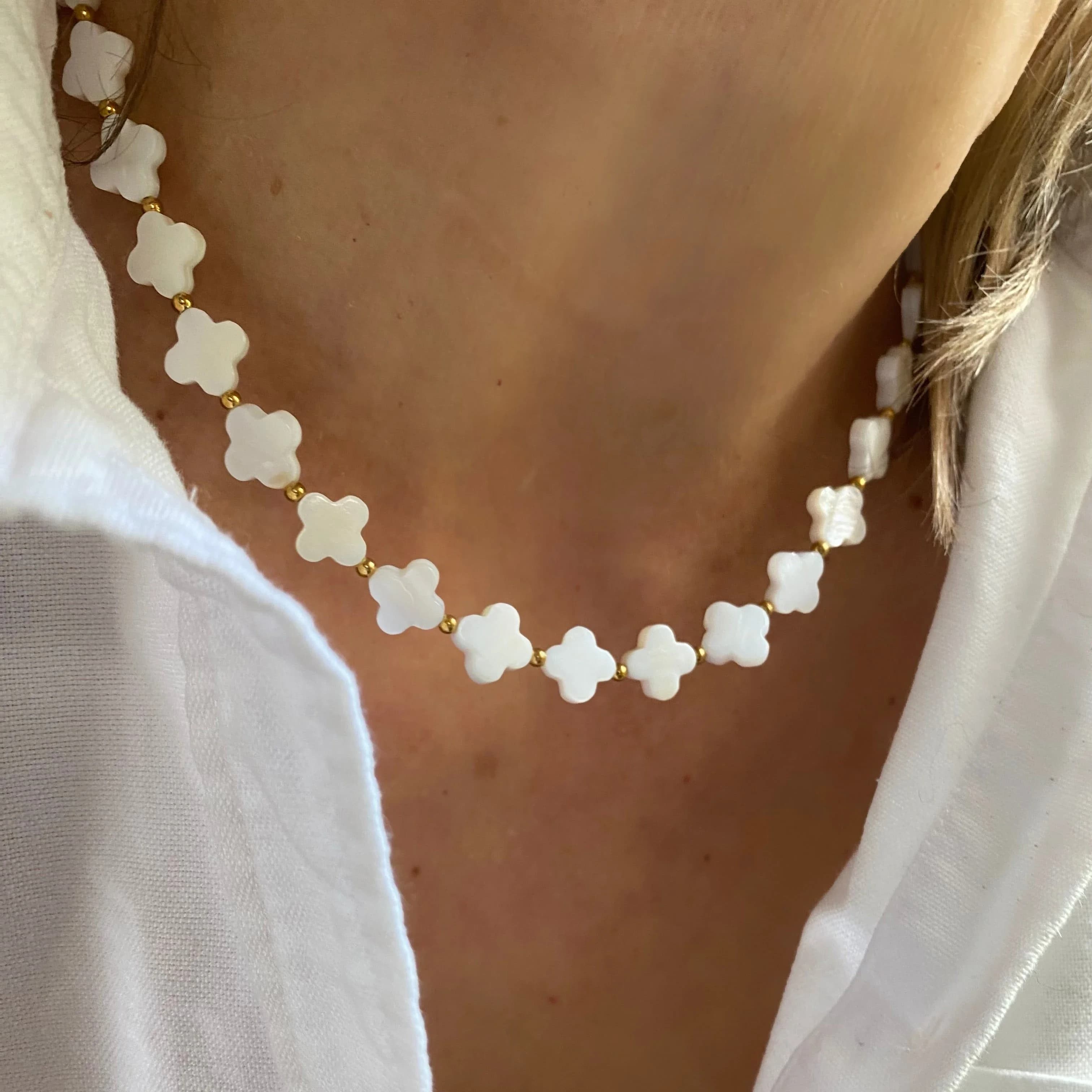 CCGOOD Collana in madreperla per donna Girocollo Collane con perline di conchiglia naturale Boho Gioielli da surf da spiaggia estivi fatti a mano