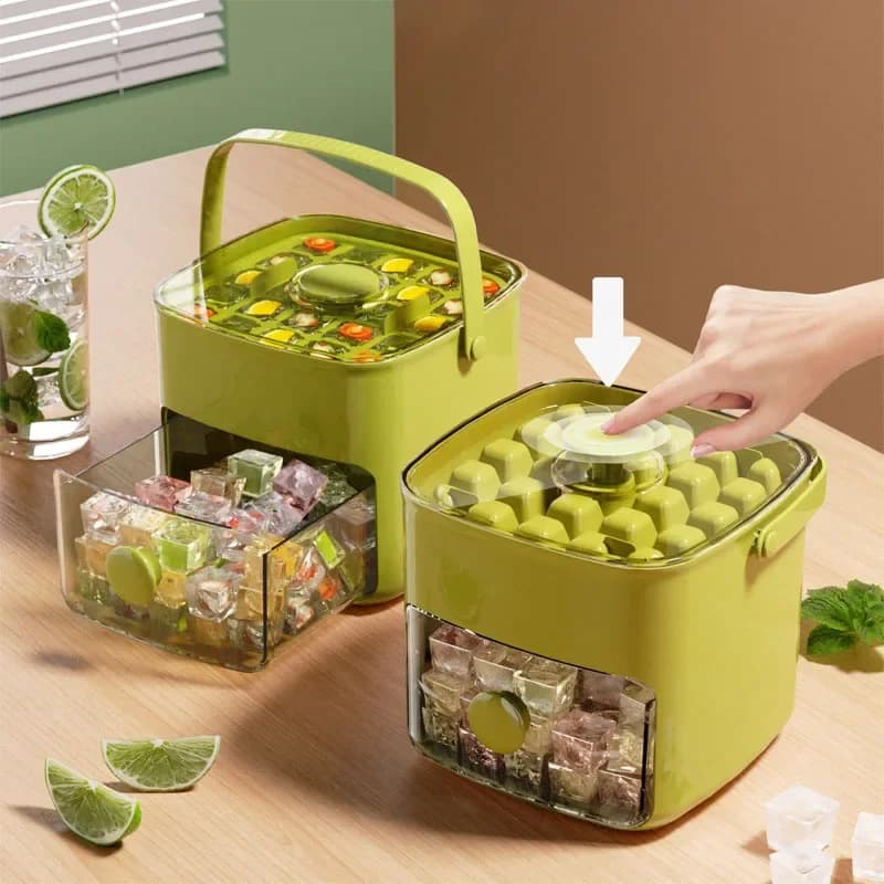 48 Griglia Stampo per cubetti di ghiaccio Riutilizzabile Frigorifero Macchina per il ghiaccio One-touch Facile rilascio Vassoio per cubetti di ghiaccio fatto in casa Stampo Strumento per la produzione di ghiaccio domestico