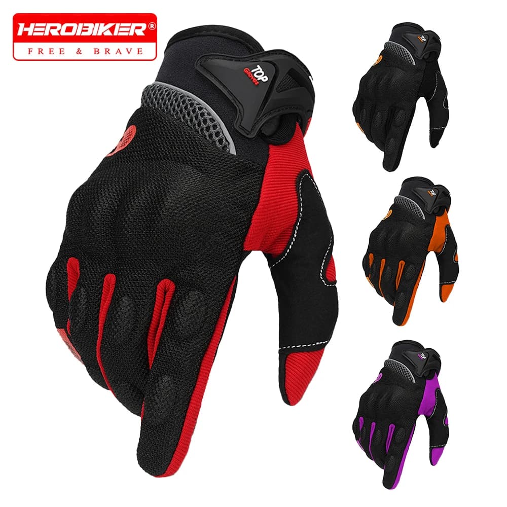 New Motorcycle Gloves Motorbike Riding Bicycle Protective Glove Touchscreen Full Finger Breathable Gloves Motorcycle Equipment