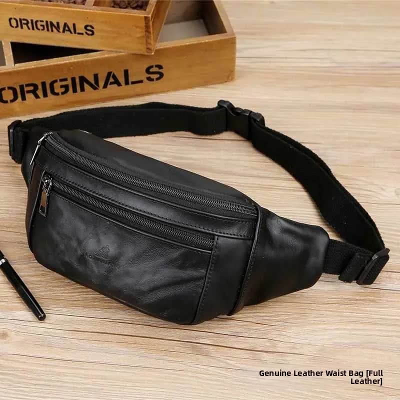 Multifunctional Leather Fanny Pack Sports Running Mobile Phone Waist Belt Bag for Men And Women Waterproof Dirt Resistant
