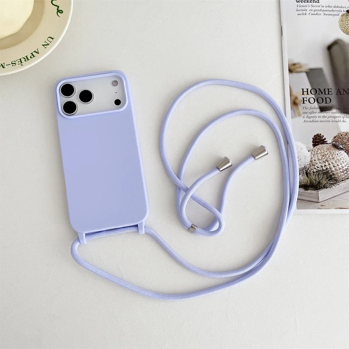 Custodia morbida per telefono in silicone liquido con cordino a tracolla per IPhone 17 Air 16 15 14 Plus 13 12 11 Pro Max Cover opaca antiurto per caramelle