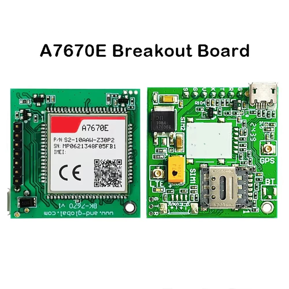 Modulo LTE Cat1 A7670E con Scheda PCB 4G, Antenna GPS FPC, Doppia SIM per Europa, Medio Oriente, Africa, Corea, Thailandia