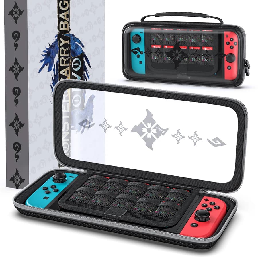 Custodia per Nintendo Switch con 10 Slot per Schede di Gioco, Antiurto, Portatile, da Viaggio