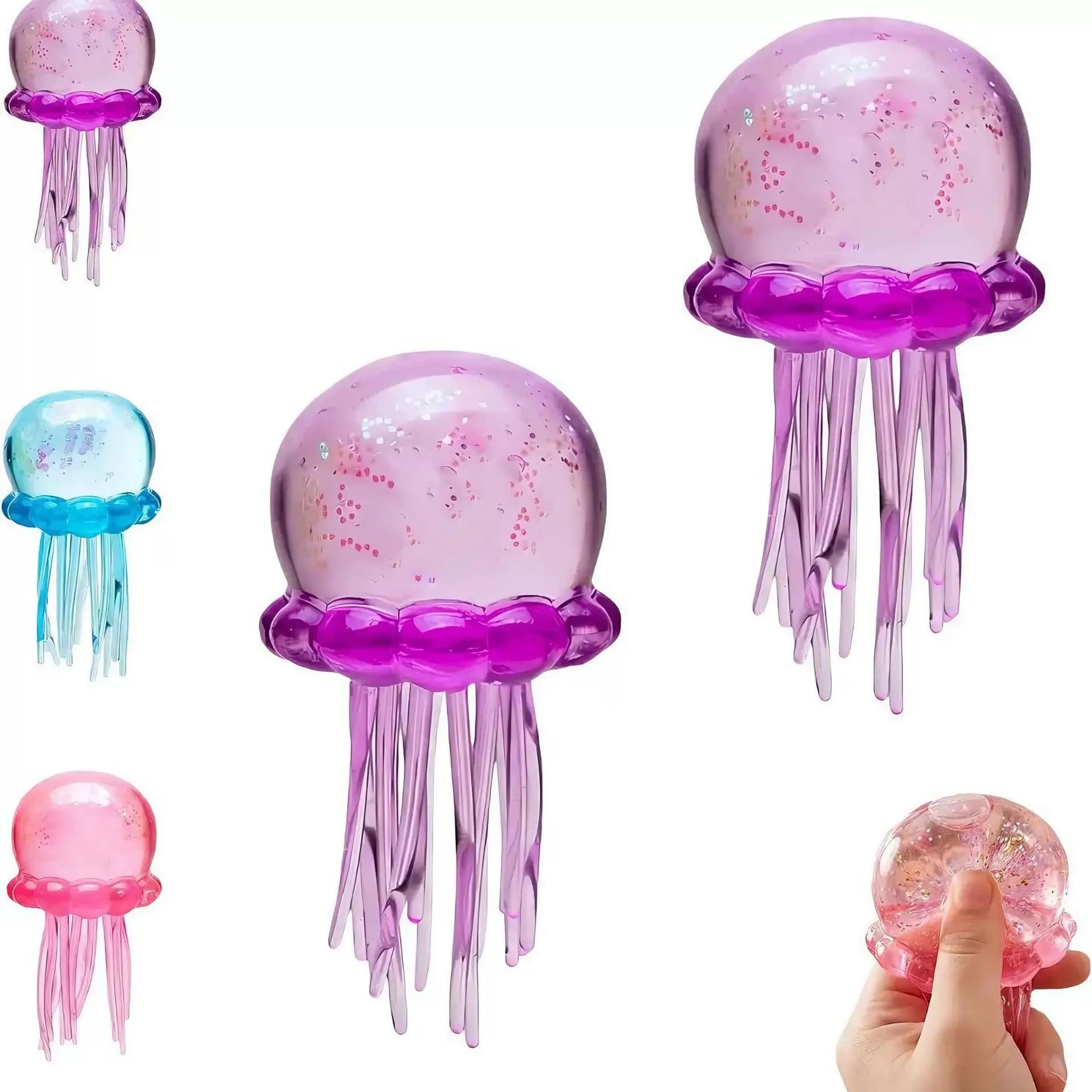 Jellyfish Squishy Toys Sensory Squeeze Cube Stress Relieve Pinch Decompression Toy Slow Rebound Fidget Tool Anxiety ADHD Focus
