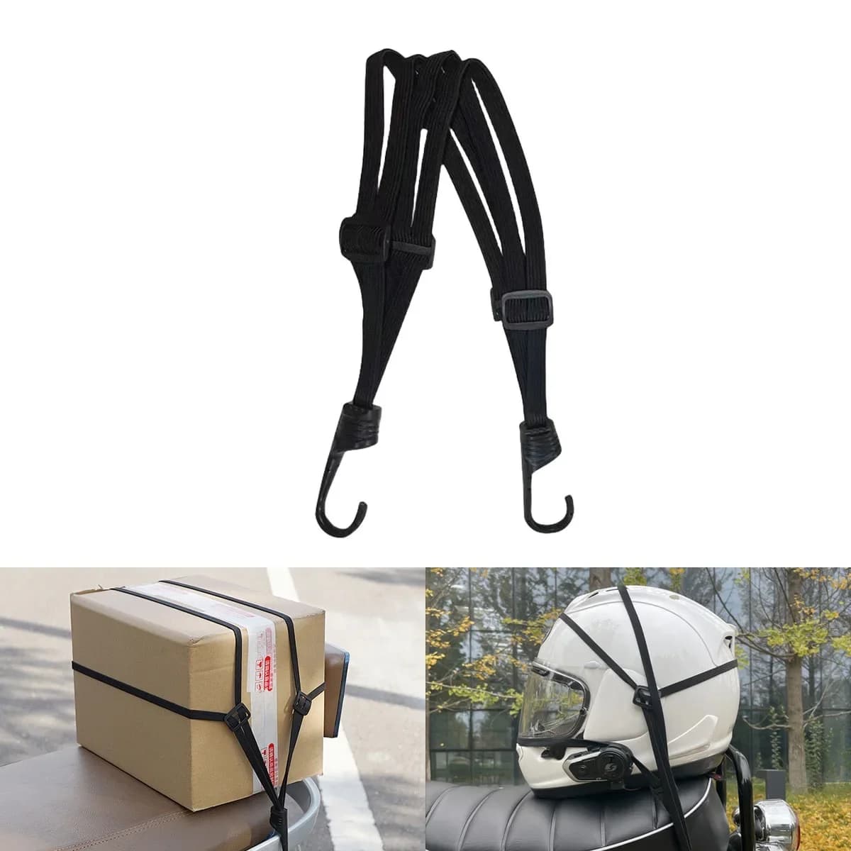 Cinghia per bagagli per moto Ingranaggi per casco da moto Corda con fibbia elastica fissa Accessori protettivi retrattili ad alta resistenza Strumenti