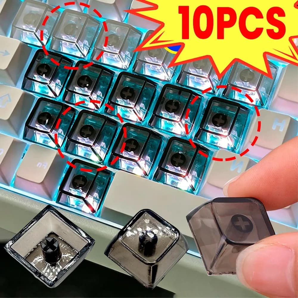 Transparent Mechanical Keyboard Keycap 10Pcs DIY Transparent Keycaps Height R4 Up Down Left Right Personalized Transparent Black