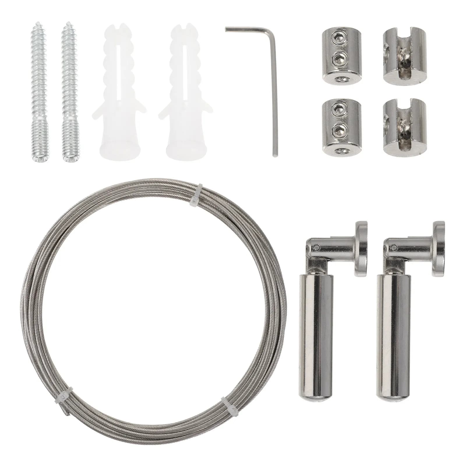 1Set 5M Stainless Steel Wire Rope Curtain Rod Set Clothes Drying Hanger Display Board for Kids Art Photos Wall Hanging Modern
