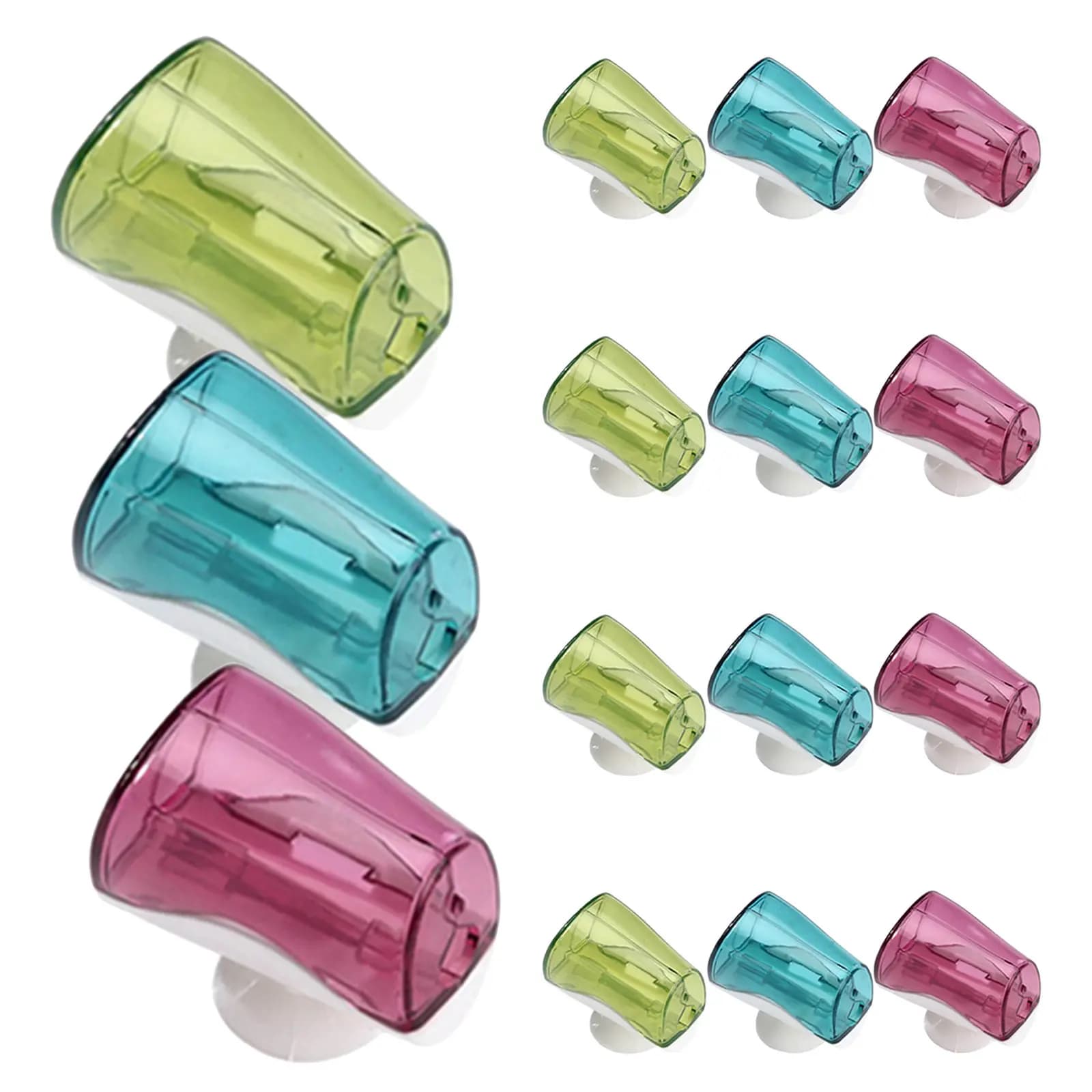 15 Pezzi Copri Spazzolino da Viaggio con Ventosa, Custodia Protettiva in Plastica, Contenitore Portatile per Bagno, Scuola, Campeggio, Igiene