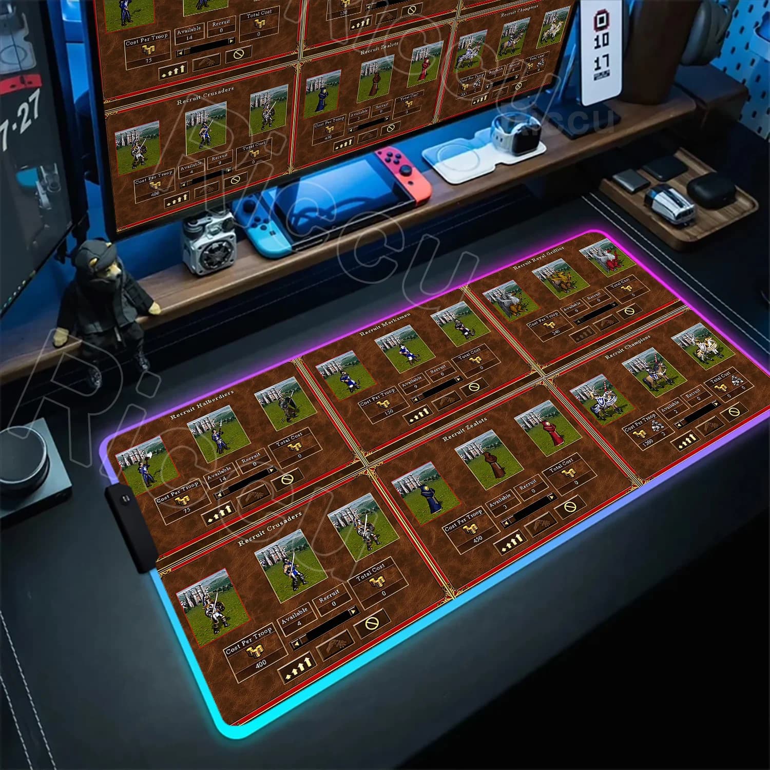 Heroes of Might and Magic 3 Tappetino per mouse Pc Gamer Accessori per computer Tappetino per mouse RGB Gaming Tastiera per laptop Tappetino per scrivania Tappetino per mause grande