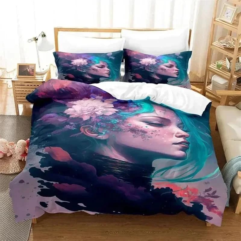 Mother earth blacklight 3D NEW Duvet Cover Pillowcase Bedding Set Adult Boy Girl Bedroom Decoration Children Single Double Large
