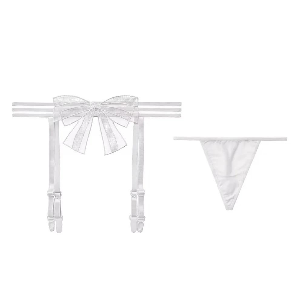 The New Sexy Garter Belt Women's Over-the-knee Stockings Suit Sexy Briefs Are Thin White Lace Pure Silk Black Silk Fishnet Socks