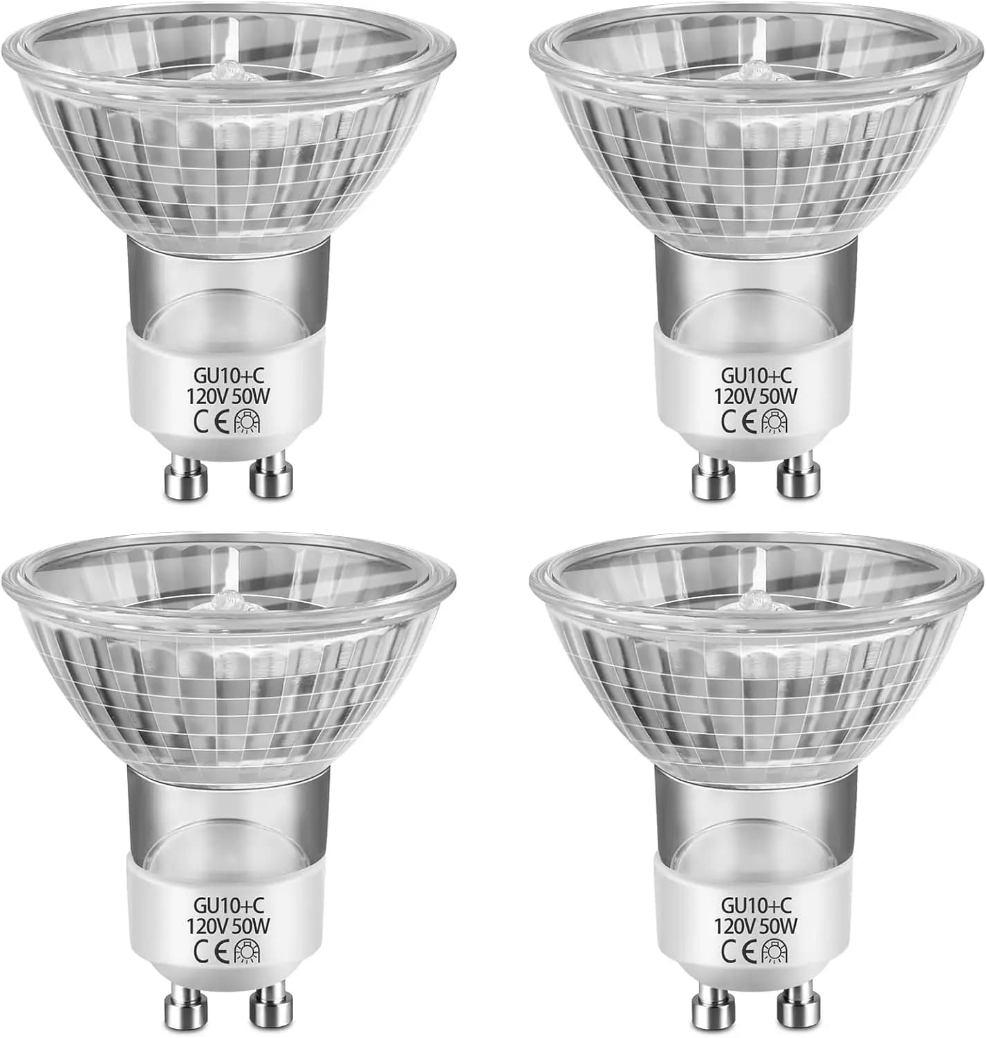 Lampadina Alogena GU10 50W 120V Dimmerabile Bianco Caldo 2800K per Scaldacandele, Scioglitore di Cera, Cappa Aspirante, Confezione da 4