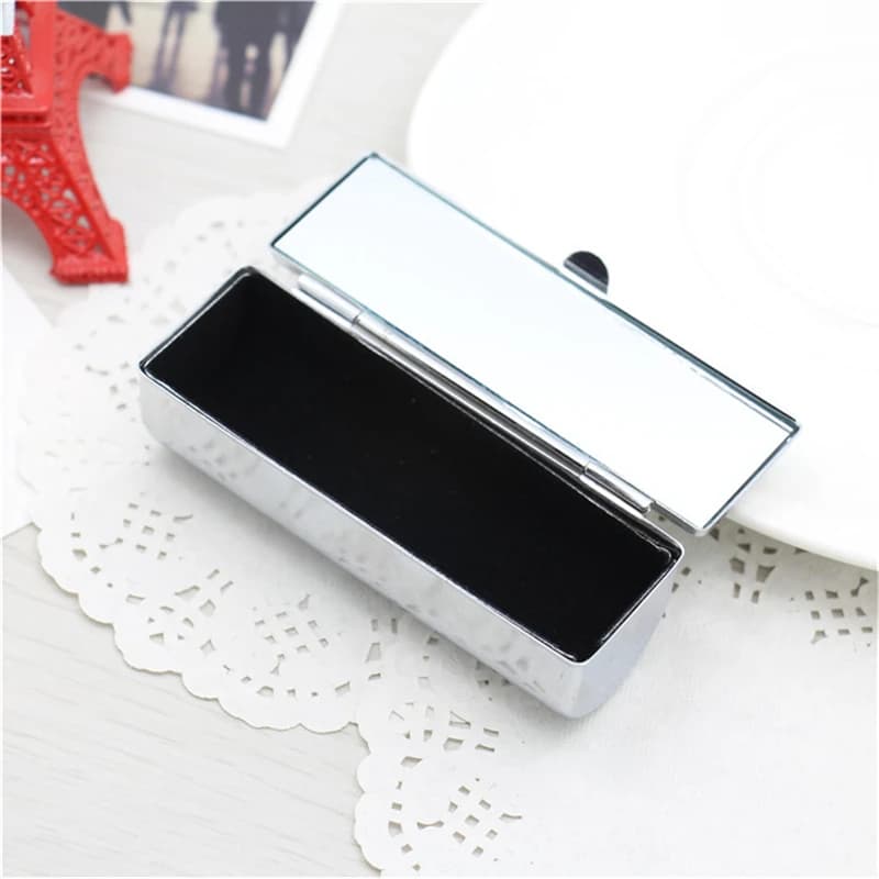 Sublimation Blank Metal Lipstick Tin Box With Mirror Inside Woman Jewelry Packaging Cosmetic Case for DIY Print Gift