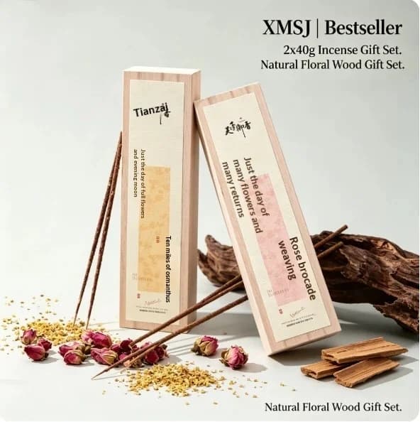 Hot Selling 2x40g Incense Gift Set Osmanthus Rose Natural Floral Wood Stick Incense. meditation Insence Incensos Naturais