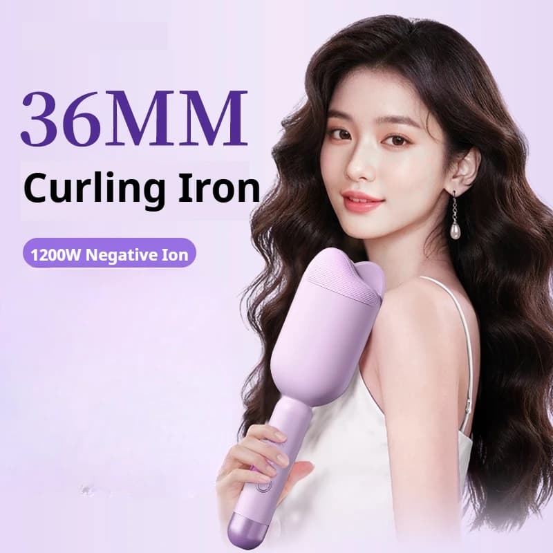36mm Big Wave curler with Negative Ions (Over 10 Millions), 3 Temperature Settings, Quick Heating, Profonde Wave Instrument