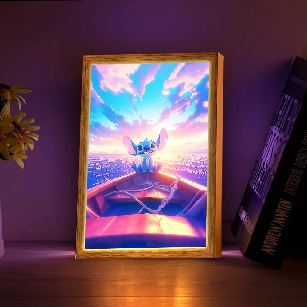 Lampade Anime, Cornice Luminosa con Foto, Luce Notturna LED, Decorazione per Camera dei Bambini, Comodino, Regali di Natale, Lampada Luna