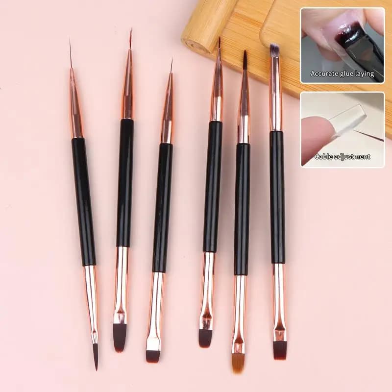 Double-tip nail art brush to draw thin lines, DIY painting, professional use, reusable tool for nail decoration, durable.