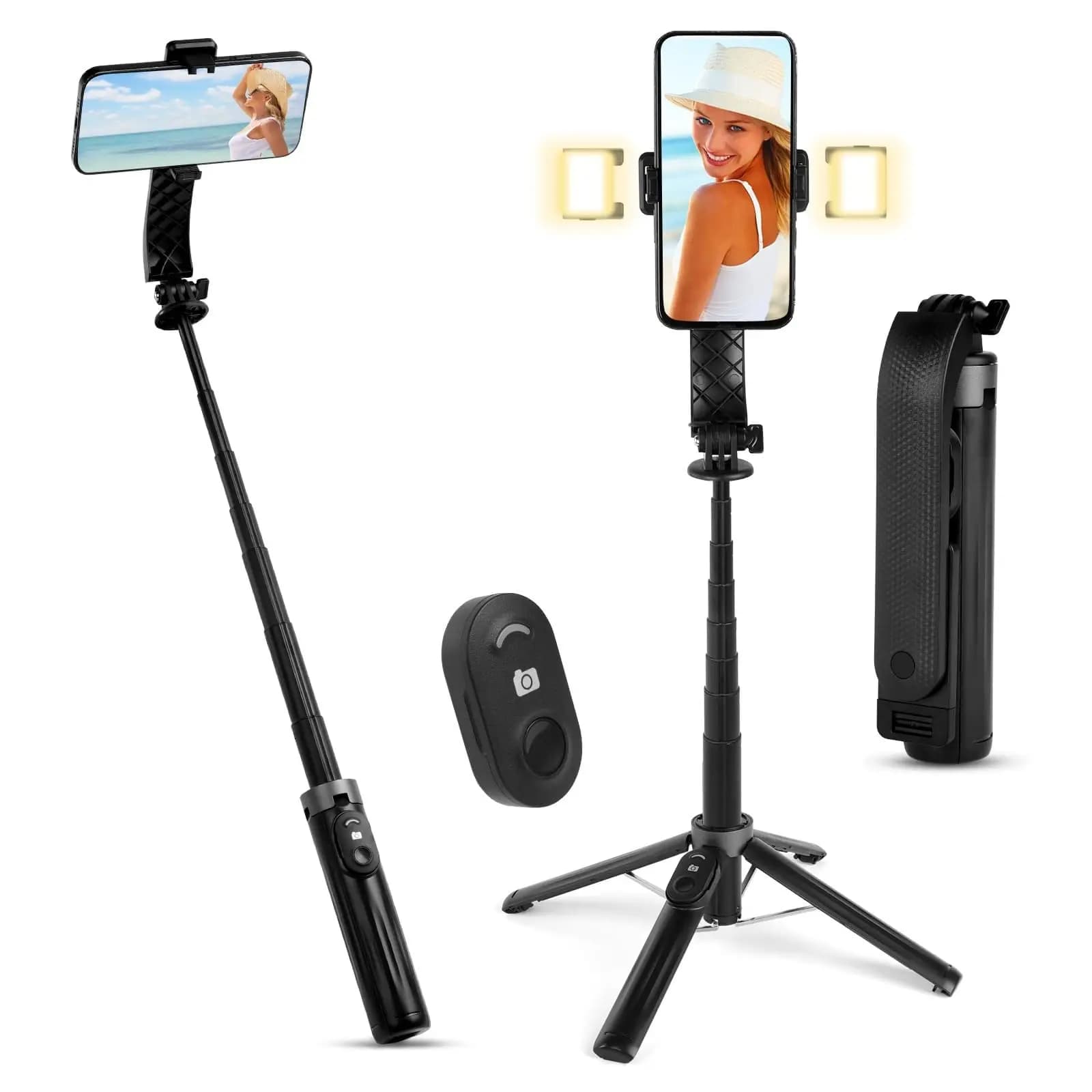 Treppiede per selfie stick Treppiede per selfie stick professionale Bluetooth 100 cm con telecomando wireless staccabile
