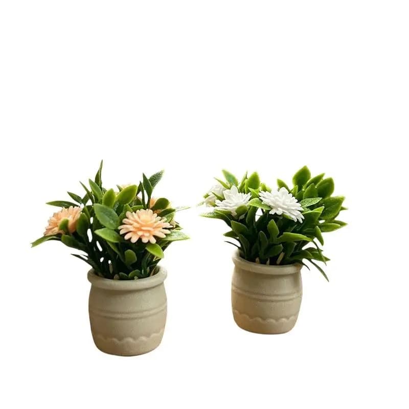 1Pcs Miniature Gypsophila Potted Plant For Model House Living Room Decoration Mini Landscape Crafts