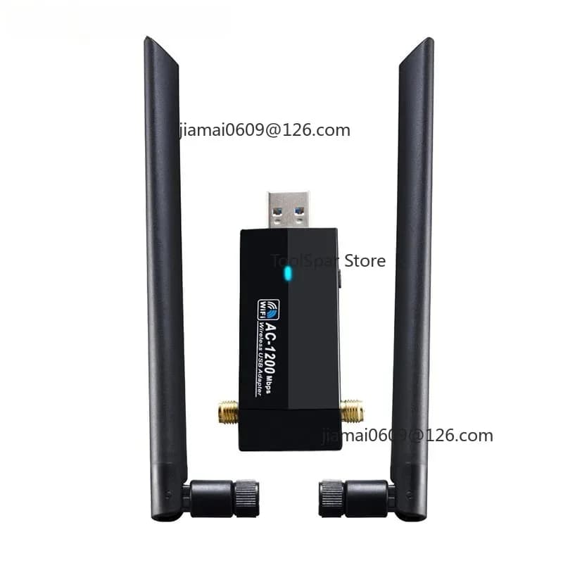 RTL8812AU High Power USB 1200Mbps Dual Band Wireless Network Card, Supports Kali Ubuntu Linux & Wireless Packet Capture
