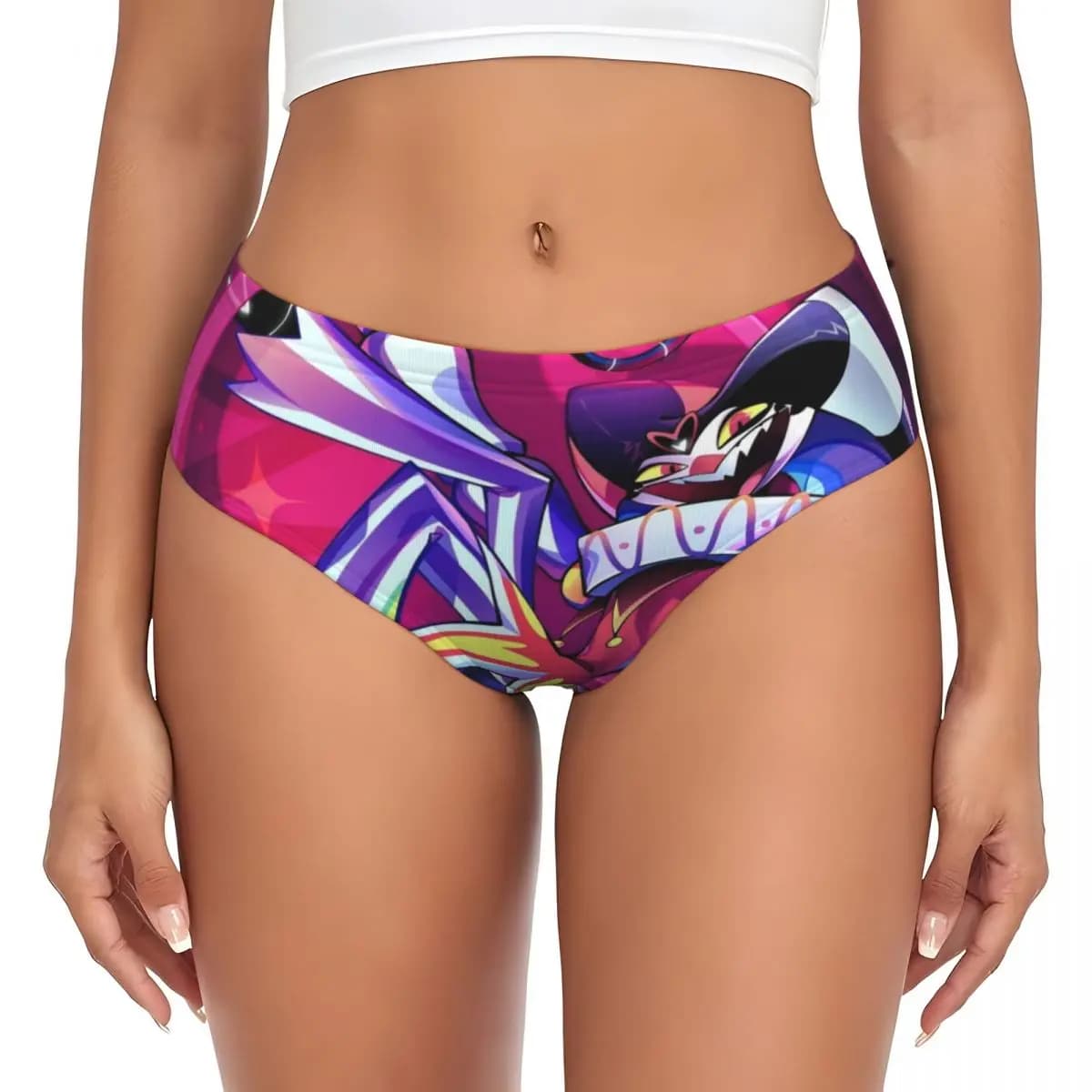 Mutandine Elasticizzate Personalizzate da Donna con Stampa Animata Horror Musicale Helluva Boss, Regali di San Valentino