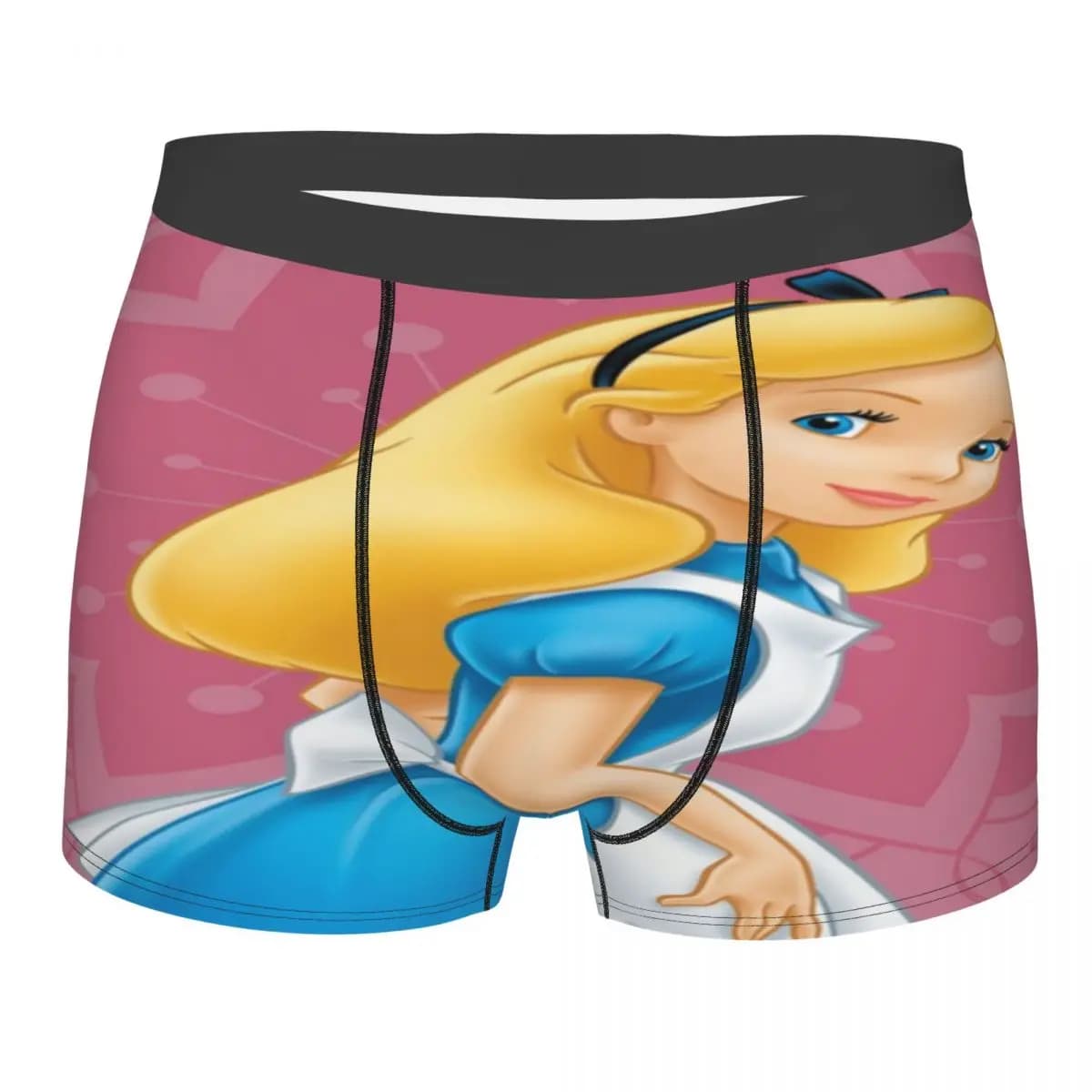 Boxer personalizzati con cartoni animati di Alice nel Paese delle Meraviglie per uomo, mutande con stampa 3D, slip elasticizzati