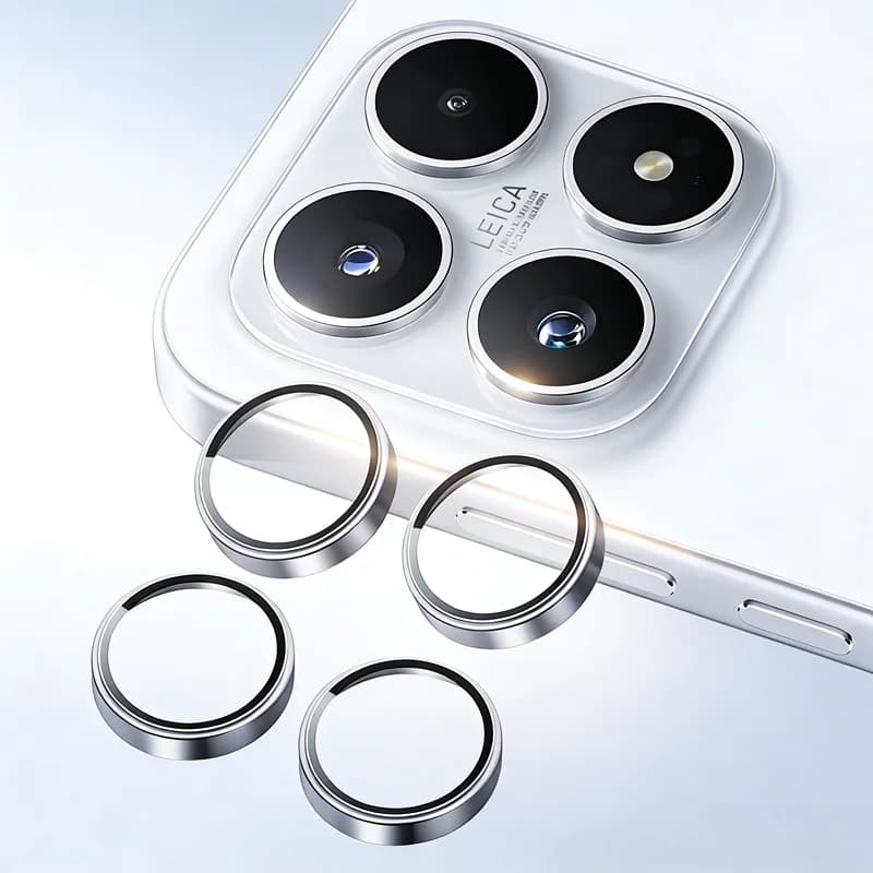 Protezione per fotocamera Next-Gen 3D Matel Ring Glass per Xiaomi 17, copertura completa, antigraffio, protezione per fotocamera di tipo split.