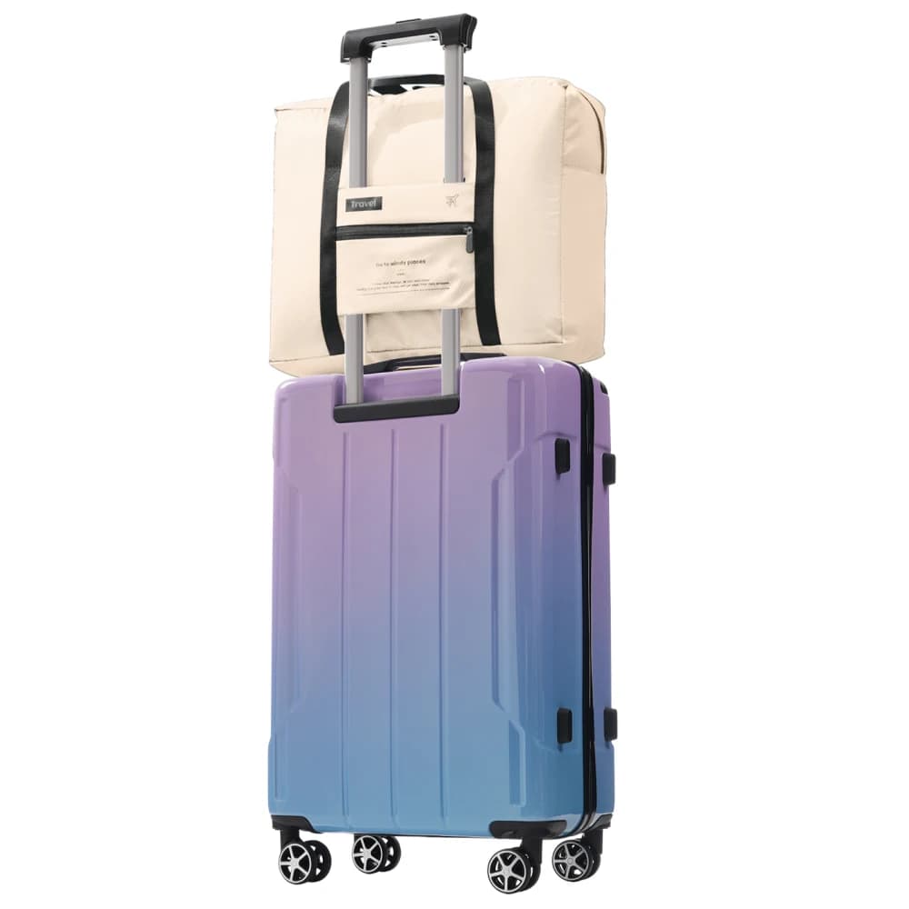 Set di 3 Valigie Rigide con Ruote 20/24 Pollici con Serratura TSA, Borsa Pieghevole e Valigia Leggera da Viaggio
