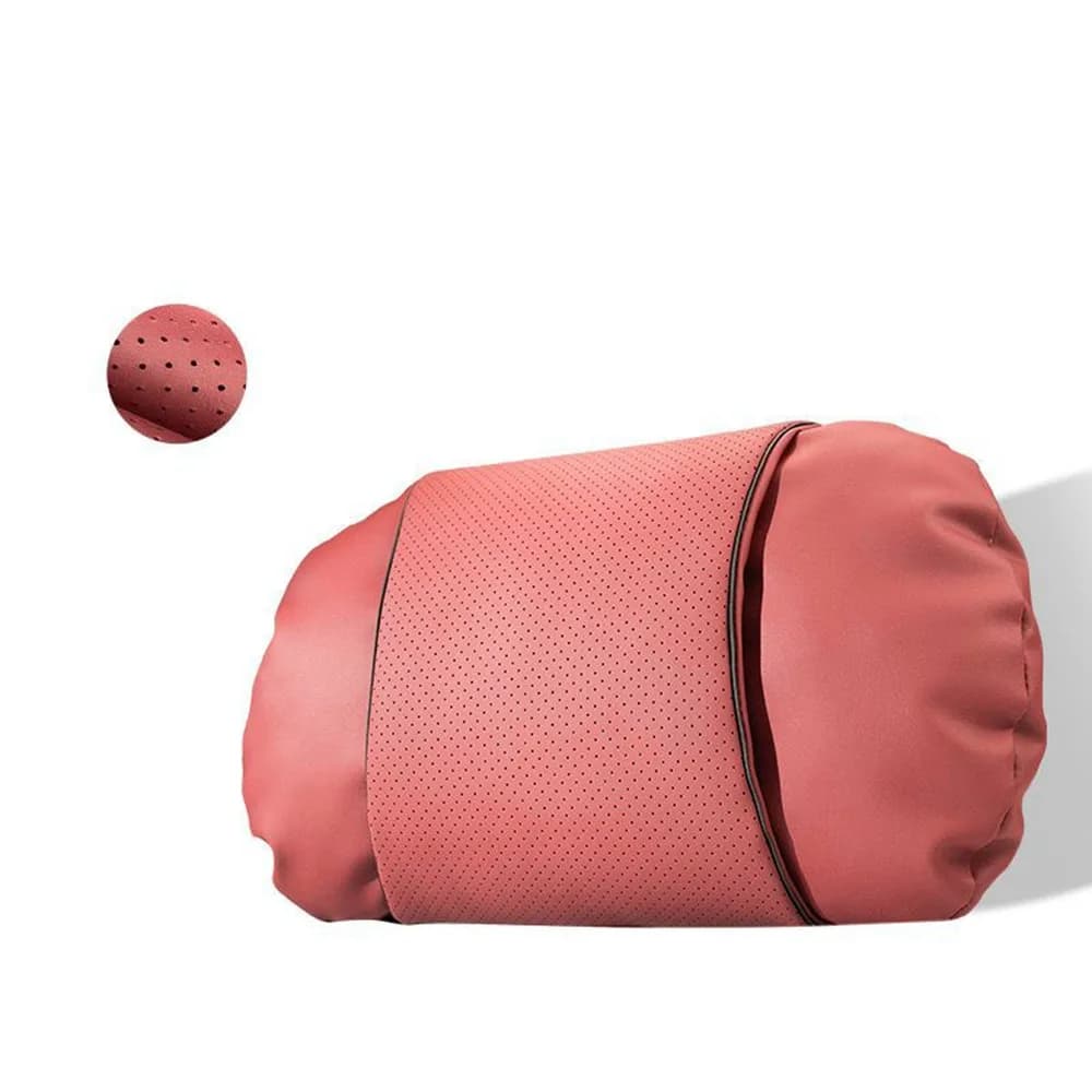 Nappa Leather Car Headrest Cushion Soft Breathable Cotton Filling Head Support Cushion Anti-Stain Universal Car Neck Pillow