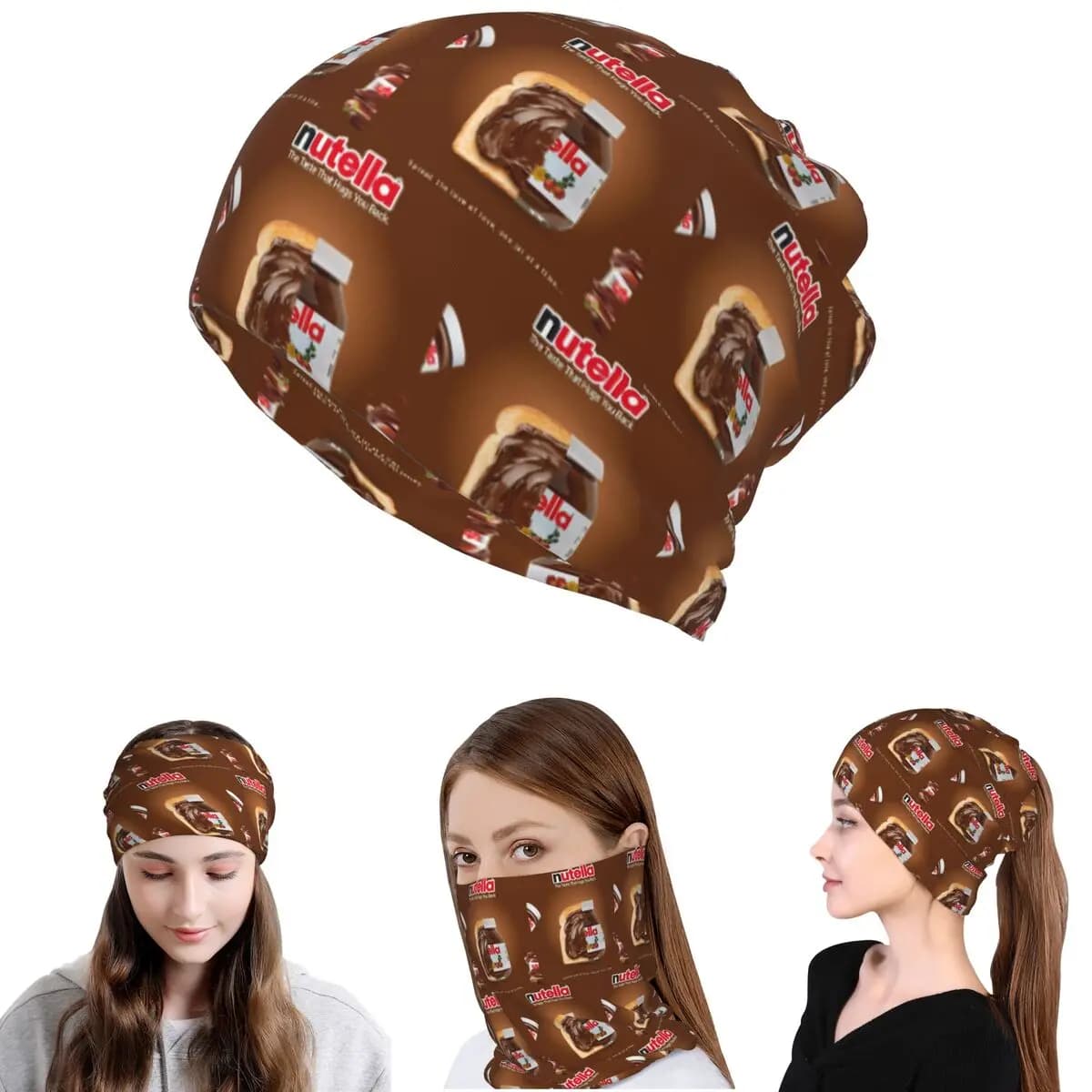 Nutella Cutie Bandana Neck Gaiter Magic Scarf Multifunction Balaclava Beanies Hat for Men Women Adult Winter