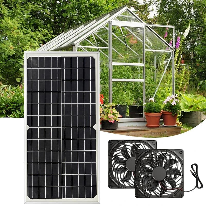 Ventilatore di scarico ad energia solare per tutte le stagioni Funzionamento automatico di pioggia o lucentezza per la ventilazione annuale di serra e pollaio