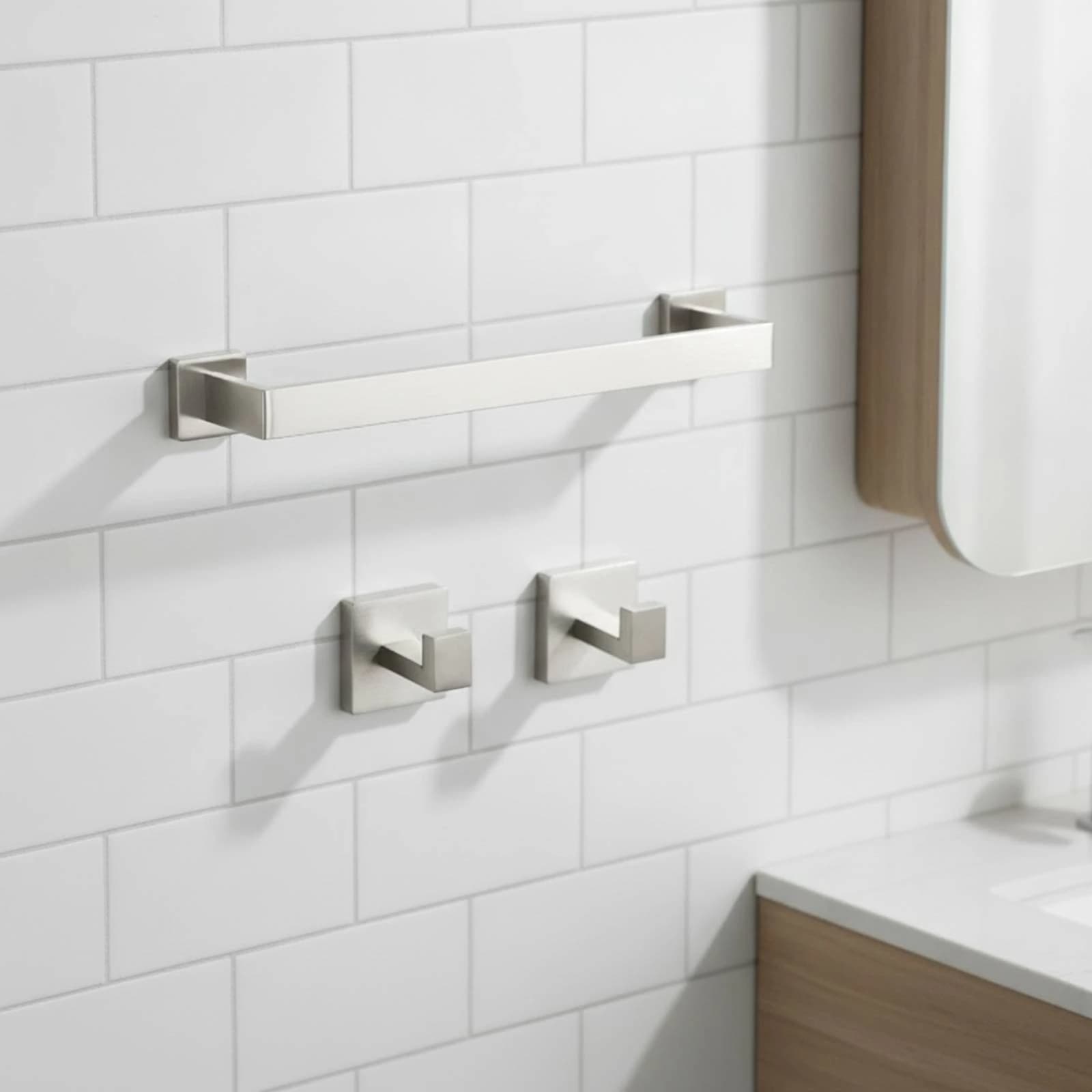 3 Pieces Bathroom Hardware Set Stainless Steel Towel Loop Bathroom Tissue Holder Holder Wall-Mounted Towel Bar Matte Black